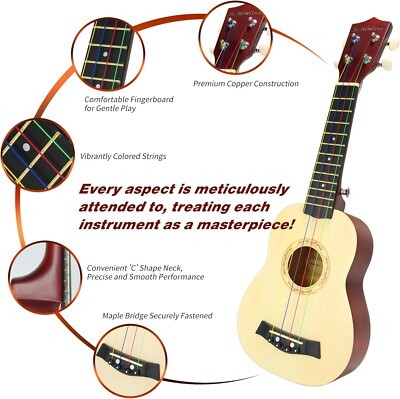 Soprano Ukulele 21 - Beginner Kit for Kids, Complete with Gig Bag-image