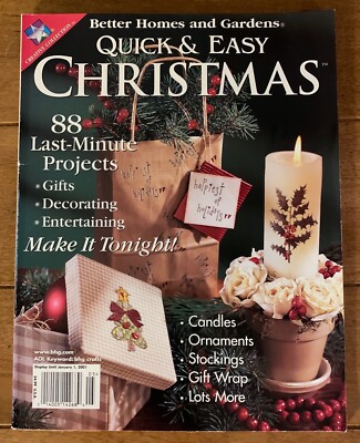 Better Homes & Gardens Quick & Easy CHRISTMAS 2000 Ornaments Stockings Projects-image