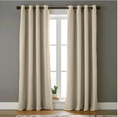 Better Homes & Gardens Velvet Grommet Blackout Curtain Panel, Papyrus Beige, 52-image