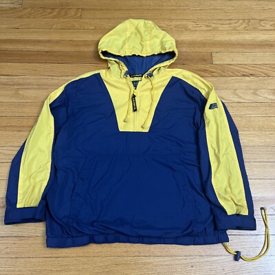 Vintage Lauren Ralph Lauren Jacket  Blue Yellow Pullover Windbreaker 1/4 Zip-image