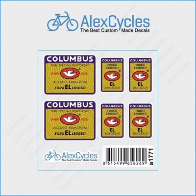 Bicycle Columbus Extra EL leggeri Tubi Over Size Frame & Fork Decals Stickers-image