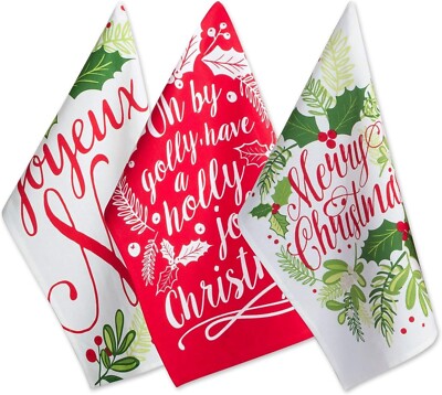 Kitchen Towel Set Christmas Tea Towels for Baking, Cooking & Entertaining Set- 3-image