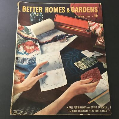 VTG Better Homes & Gardens October 1939 Fall Furnishing and Color Schemes-image