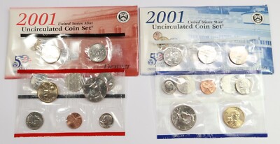 2001 P & D US Mint Uncirculated UNC Clad Complete Coin Set-image
