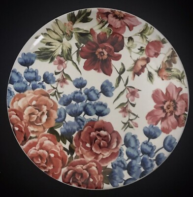 PIER 1 DOLOMITE Dessert / Salad Plate Floral Print-image