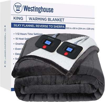 Electric Blanket King, Heated Blanket King Size with 10 Heating Levels and 1 to -image