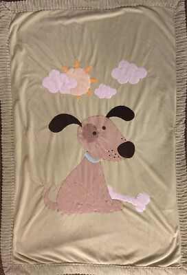 Baby Blanket Sage Green 28x43 Soft Cozy Dog Embroidery-image