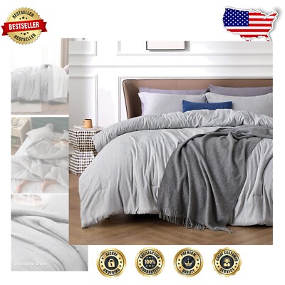 Cationic Dyed King Size Comforter Set - Cozy Microfiber for Year-Round Comfort-image