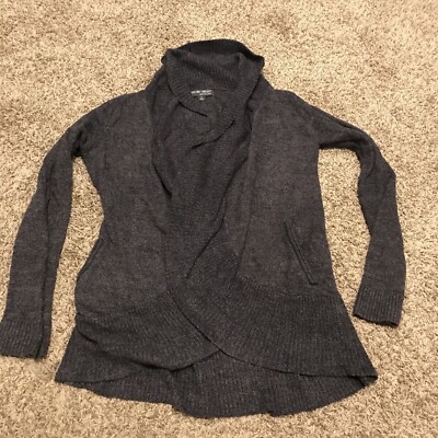 Barefoot Dreams CozyChic Cardigan Sweater Open Front Dark Gray  Size M A7-image