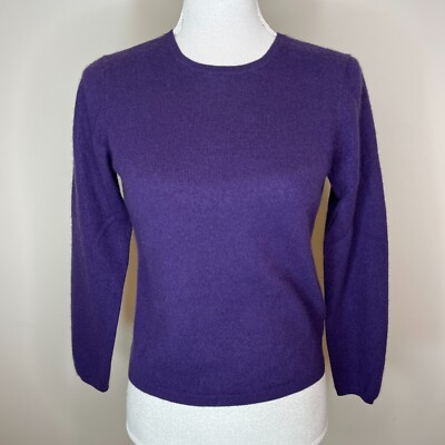 Charter Club Women's Sweater Size Small 2 ply Cashmere Purple Soft Cozy Luxe-image