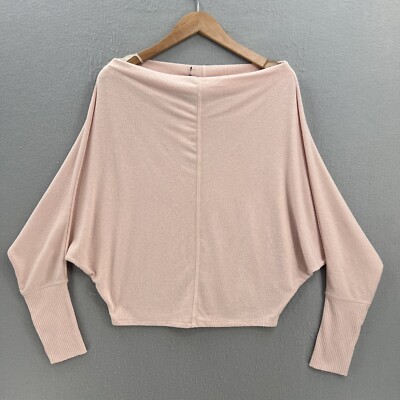 TREASURE & BOND Slouchy Long Sleeve Top Pink Size Small Soft Cozy NWT Flaw-image