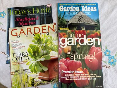 Lot of 4 Garden Design Magazines- 1979, 1995, 2003 & 2006 - Outdoor Living-image