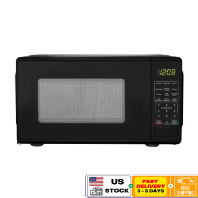 700 Watts 0.7 Cu Ft Countertop Microwave Oven Mainstays Black W/ LED Display Hot-image