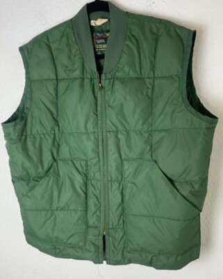 Vintage Walls Puffer Vest Mens Large Green Full Zip Goose Down Blizzard Pruf USA-image