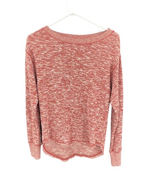 Knox Rose Womens Size XS Marled Red Lightweight Pullover Sweater Three Inch Drop-image