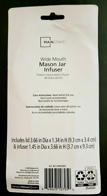 2pk Red BPA FREE MAINSTAYS INFUSER WIDE MOUTH Mason Jar Lid And Infuser -image