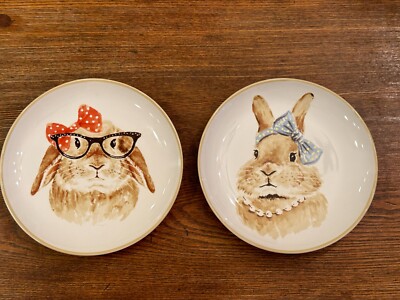 Set of 2 Pier 1 One Easter Rabbits Bunnies 8