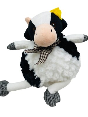 Pier One Imports Plush Round Cow Black & White Isabelle Stuffed Toy 12