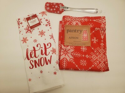 New Holiday Spatula Towel Apron Kitchen Bundle-image