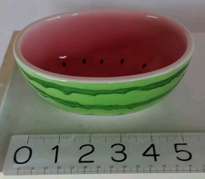 Pier 1 Watermelon Design Green, Red, Black Soup/Cereal Bowl-image