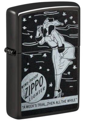 Zippo lighter sexy Windy Zippo Design black print unused import from Japan-image