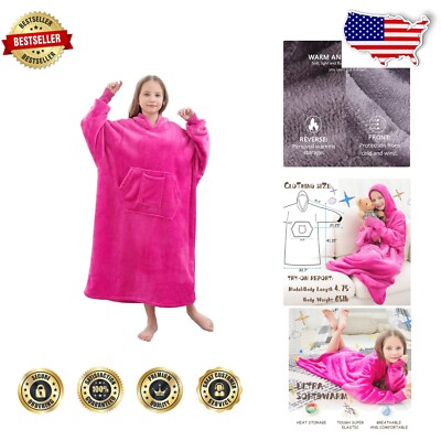 Oversized Wearable Blanket Sweatshirt - Cozy Sherpa with Pockets & Sleeves-image