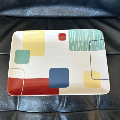 Pier 1 Imports Ironstone, Geometric, Retro Chic Serving / Presentation Plate. -image