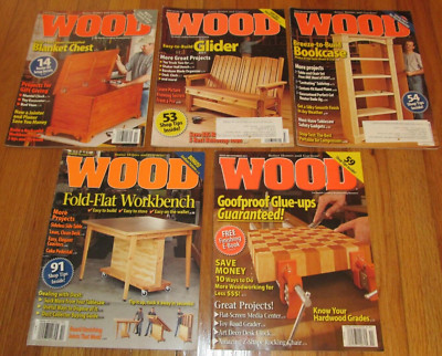Lot of 5 Issues 2009 & 2011 WOOD Magazine by Better Homes & Garden #194, 205-208-image