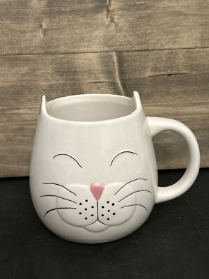NEW Design Imports White Kitten Mug 12 OZ Earthenware-image