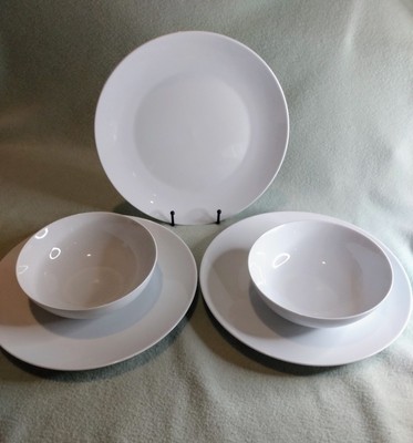 PIER 1 IMPORTS Luminous White Porcelain 3-Dinner Plates 10.75