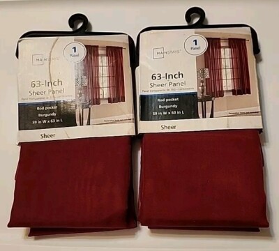 2 NEW Mainstays 63-Inch Sheer Rod Pocket Panel Terracotta New-image