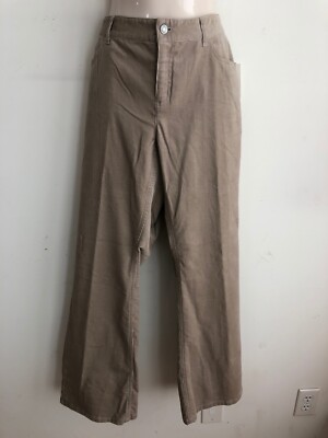 Liz & Co Petite Cozy Comfort Stretch Fine Wale Corduroys Pants Beige 14P New NWT-image