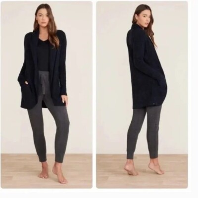 Barefoot Dreams CozyChic Lite Cardigan - Black- Size XS-image
