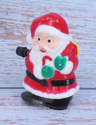 Vintage Santa Claus Wind Up Toy Carrying Bag Working 2 1/2