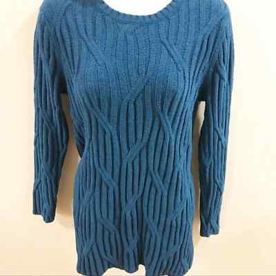 J. Jill Chenille Soft Cozy Crewneck Blue Sweater Size Small-image