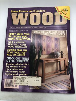 Better Homes And Gardens Wood Magazine Aug 1991 3 Tables Toy Tools w Tote & More-image
