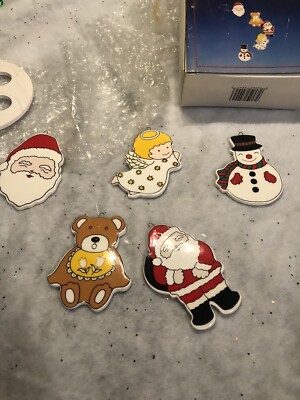 Vintage Christmas Artmark 6 Piece Holiday Wind Chime 1990 In Box-image