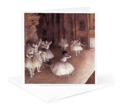 3dRose, Ballet Rehearsal on the Stage by Edgar Degas, Greeting Card-image