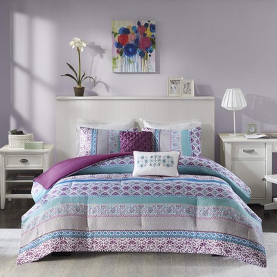 Intelligent Design Cozy Comforter Set Casual Boho Pieced Design, Modern All Seas-image