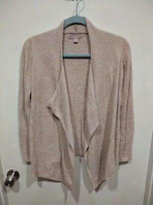 Barefoot Dreams Pink Open Front Cozy Chic Lite Sweater Sz 8/10-Comfy Loungewear -image