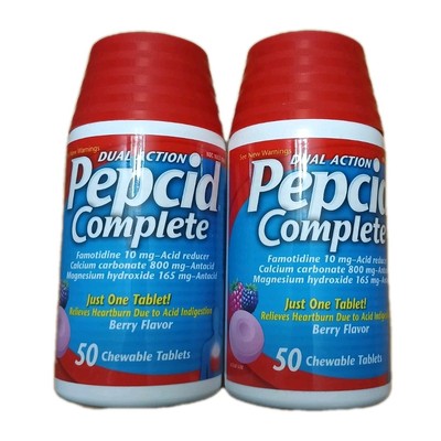 PEPCID COMPLETE 2 X 50 (100) *BERRY FLAVOR* CHEWABLE TABLETS EXP 2027-image