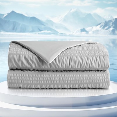 Cozy Bliss Seersucker Twin (60''x90''), Light Grey -image