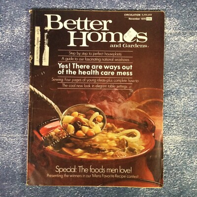 VTG Better Homes & Gardens Magazine November 1970 Recipes Seashores Sewing-image
