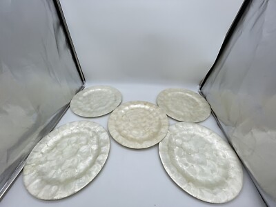 (5) EUC Natural Capiz Shells Round Placemats 13