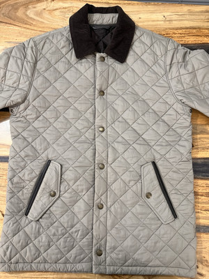 Rare Vintage Coach Leather Trim Quilted Coat Barn Jacket-image