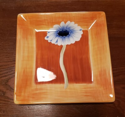 1 Vintage Gerber Daisy By Jay Imports Square Plate-8” -image