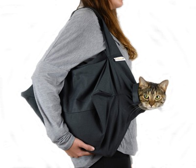 Cozy Comfort Carrier - X-Large Charcoal Grey Cat Carrier Bag, Soft Cat Carrie...-image