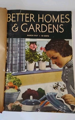 Better Homes & Gardens Magazine  Bound Collection March To August  1937 ,Vintage-image
