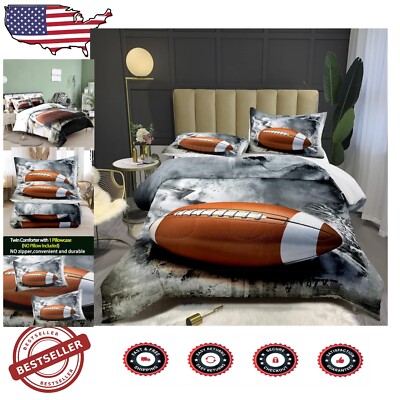 King Size Football Bedding Set for Boys - Soft Microfiber Quilt & Pillowcases-image