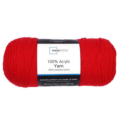 Mainstays Medium Acrylic Red Yarn, 14 Oz 798 Yards-image